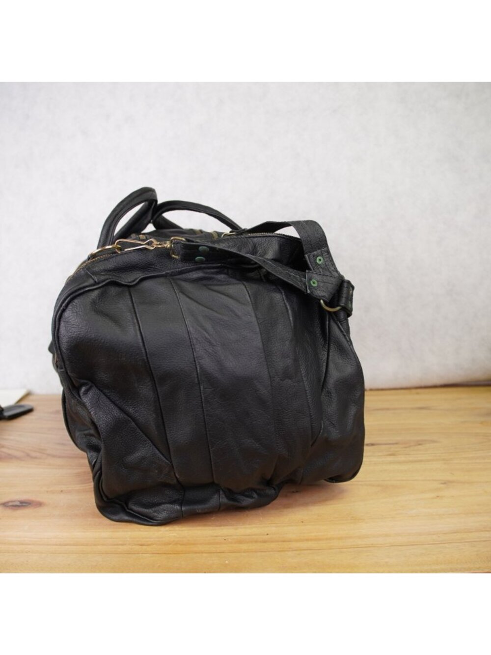 Vintage Genuine Leather Duffel Bag Patchwork 21"x11"x11" Travel Mexican Made - Picture 2 of 14